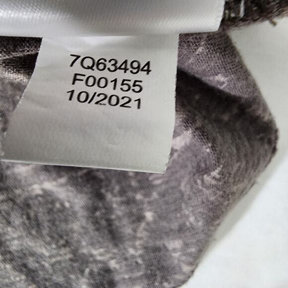 Lucky Brand Tunic Top Plus Size 1X Gray Paisley Border Cotton Modal 3/4 Sleeve - Picture 11 of 11